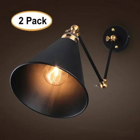 2Pcs Vintage Retro Industrial Style Wall Lamp Light 270° Swing Arm Wall Sconce Wall-mounted Meta... | Walmart (US)