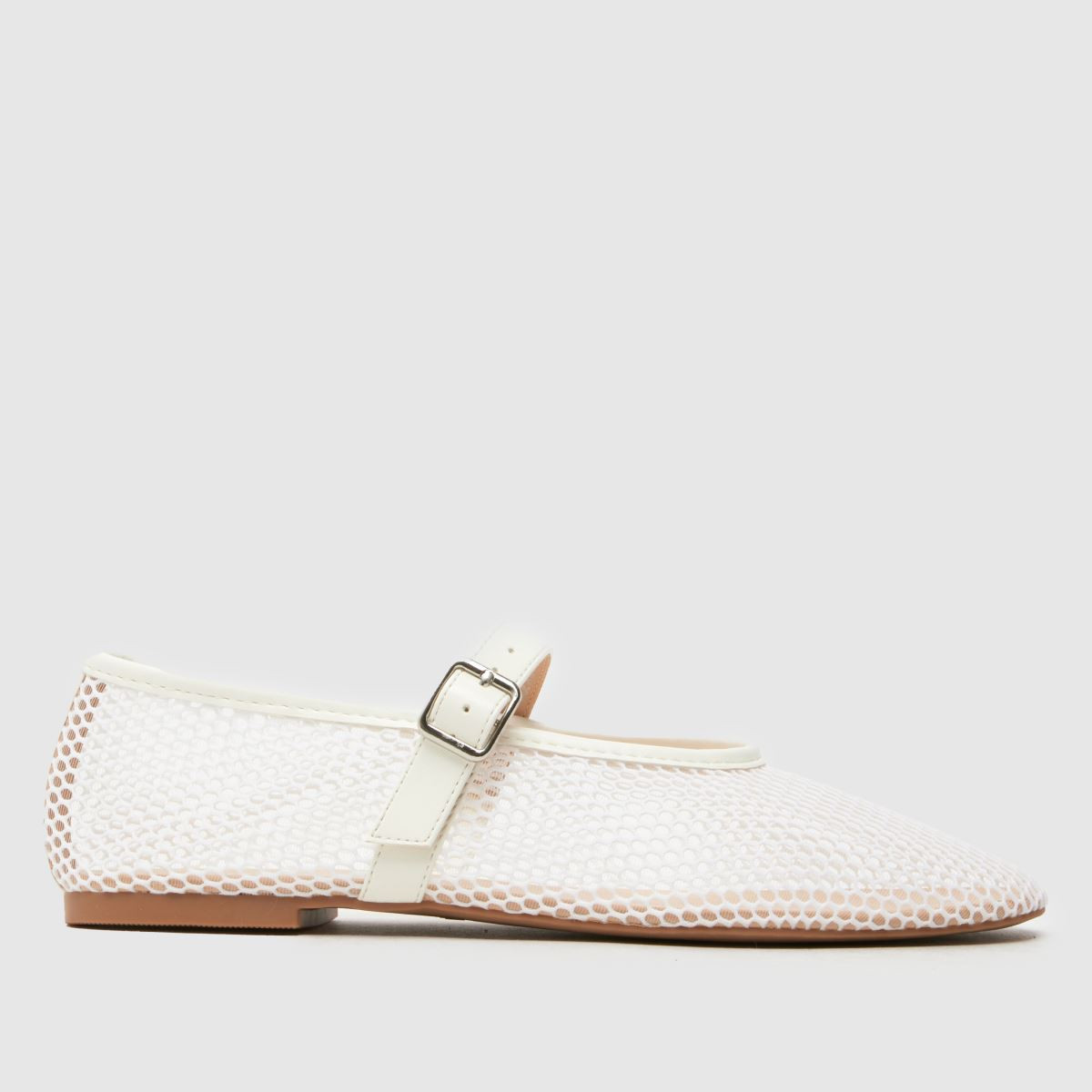 Womens White schuh Larra Mary Jane Ballerina Flat Shoes | schuh | Schuh