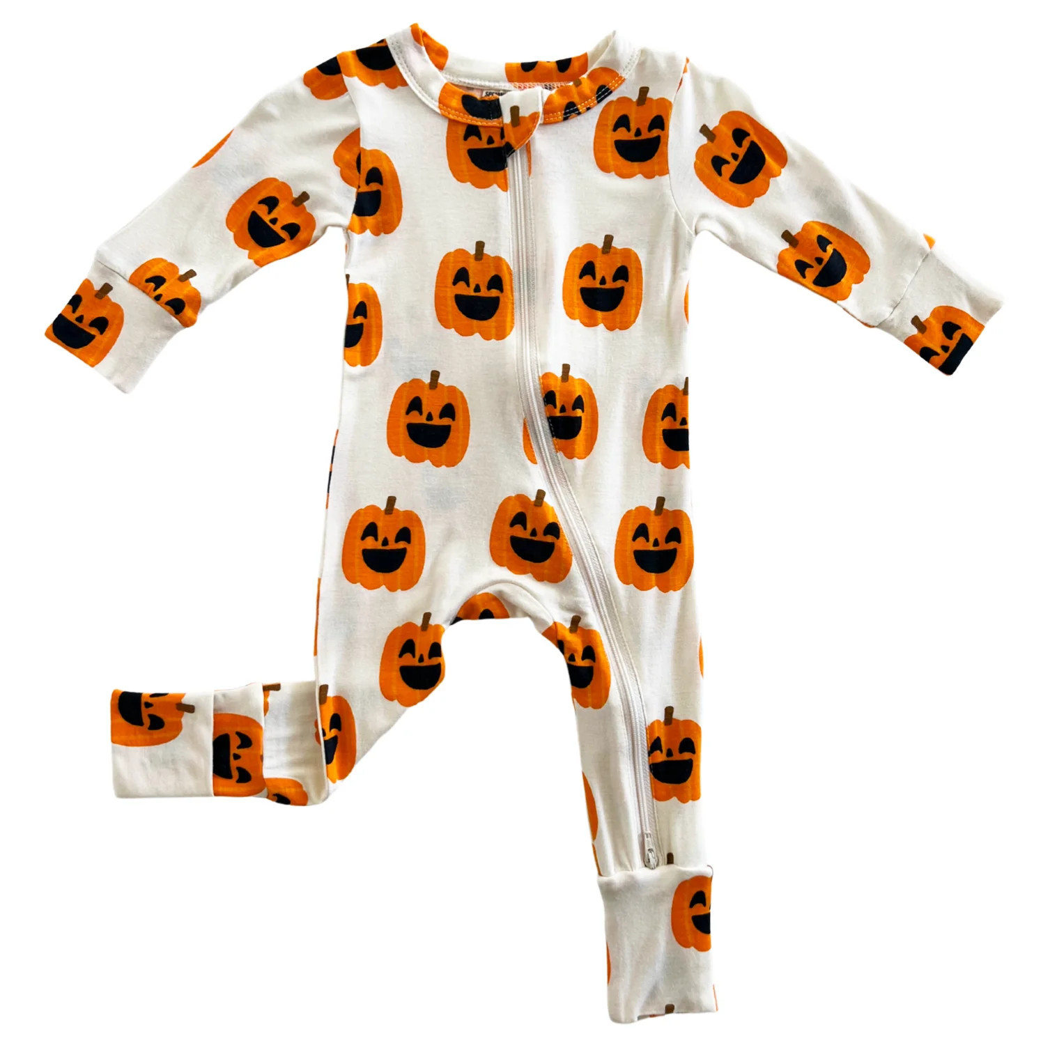 2-Way Convertible Zip Romper, Jack-O-Lantern | SpearmintLOVE