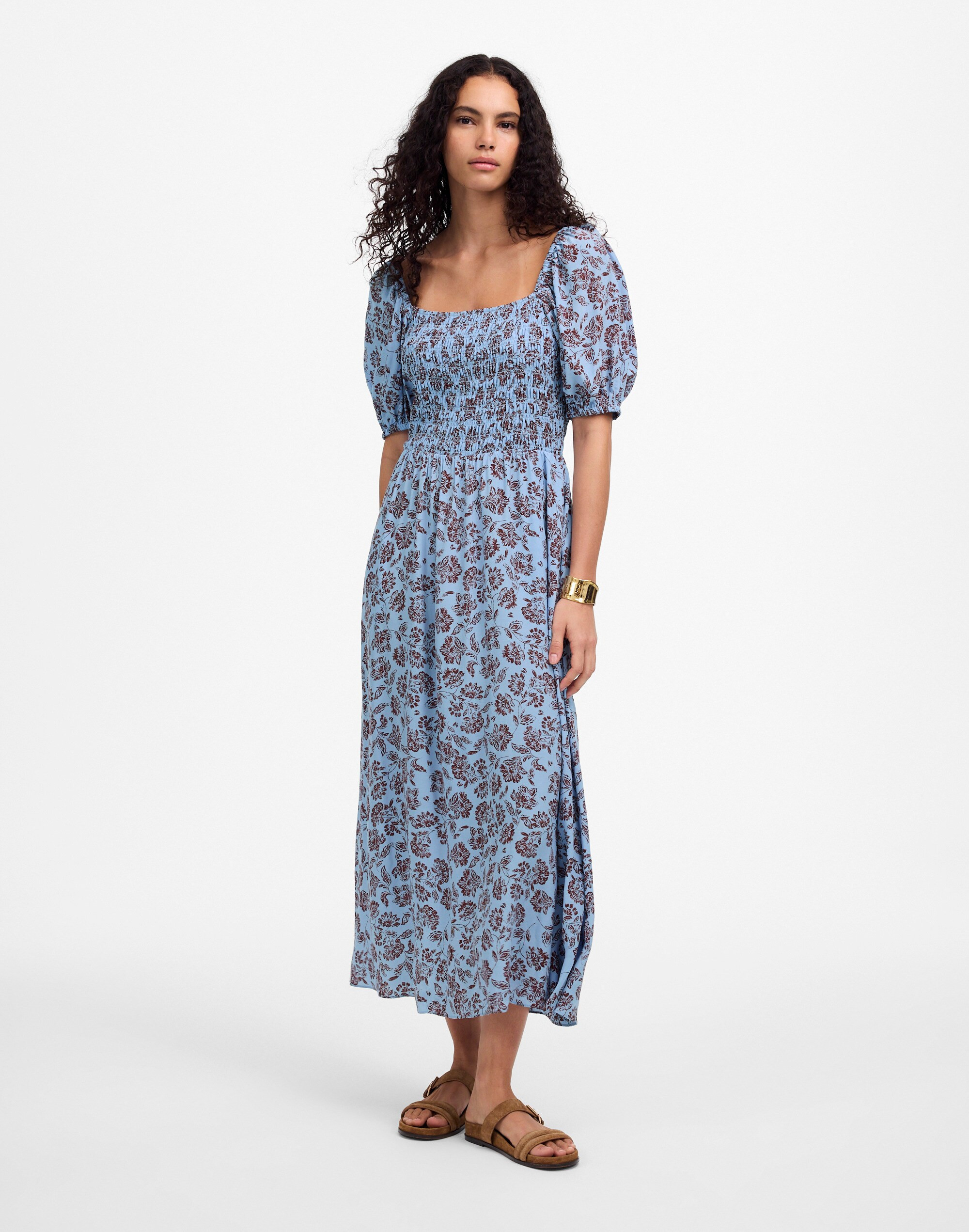 Smocked Puff-Sleeve Dress in Floral | Madewell
