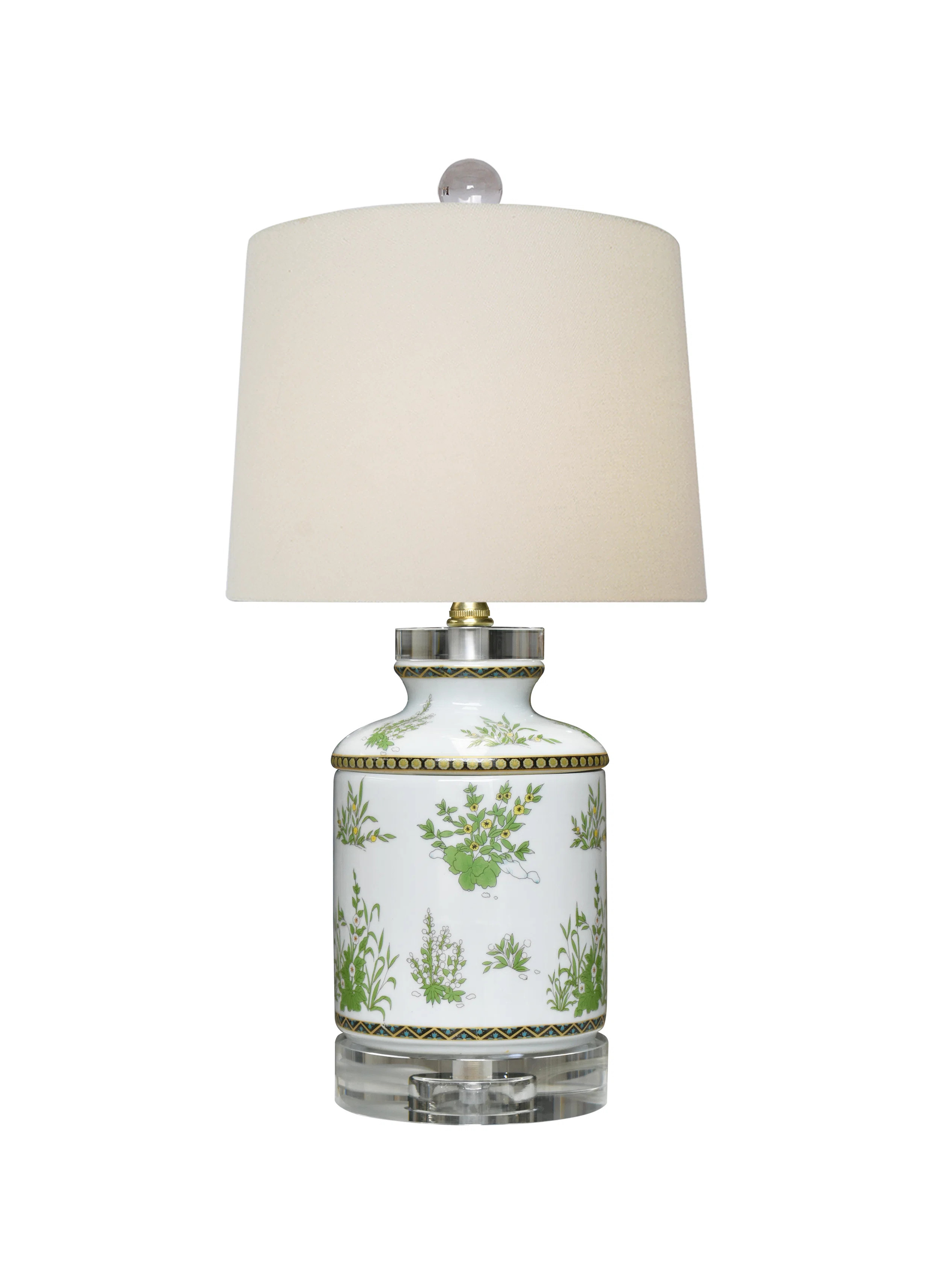 PORCELAIN GREEN FLORALTISSUE BOX LAMP | Wayfair North America