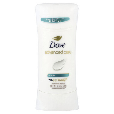 Dove, Advanced Care, Antiperspirant Deodorant, Unscented, 2.6 oz (74 g) | iHerb