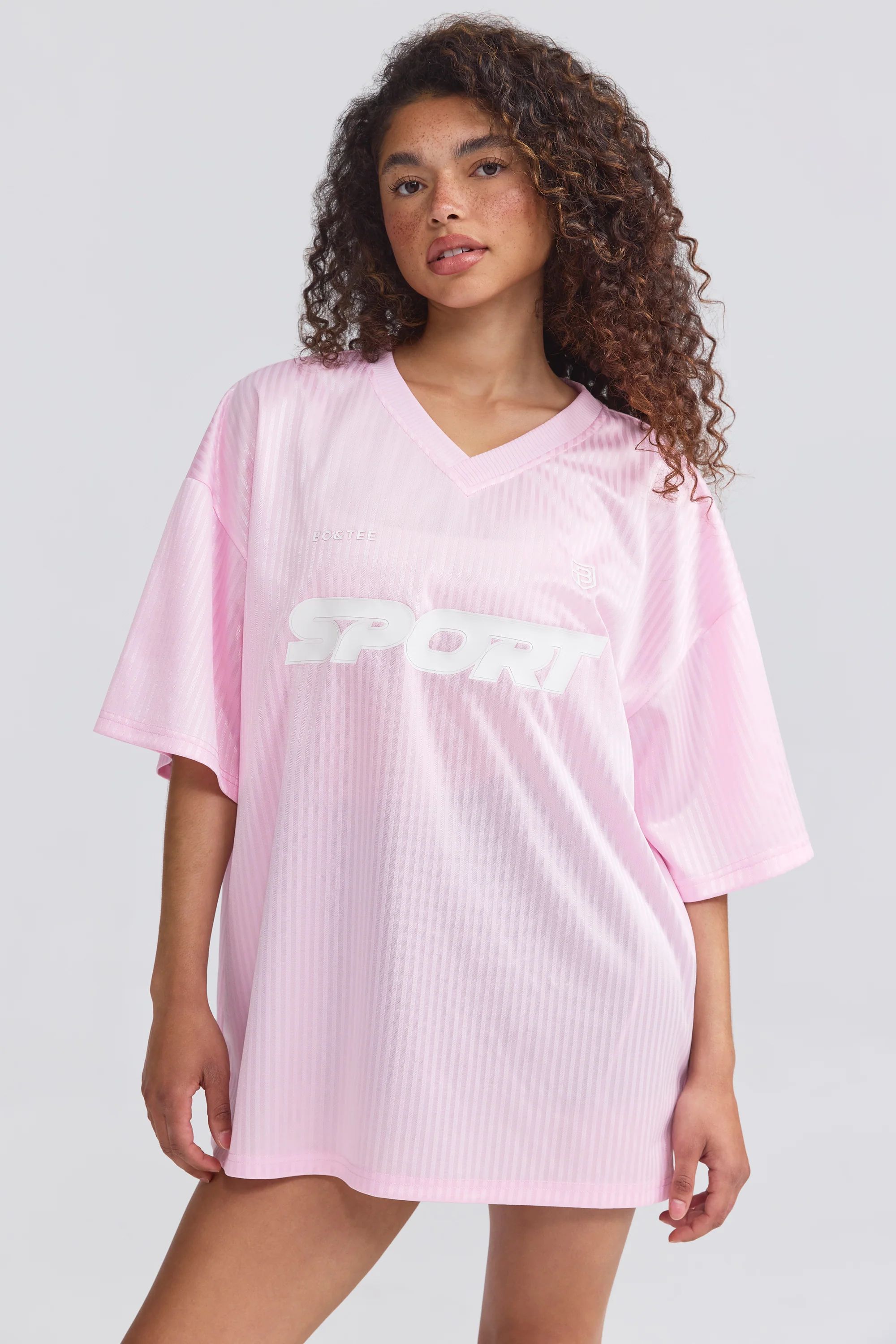 Oversized Piqué T-Shirt in Baby Pink | Bo&Tee
