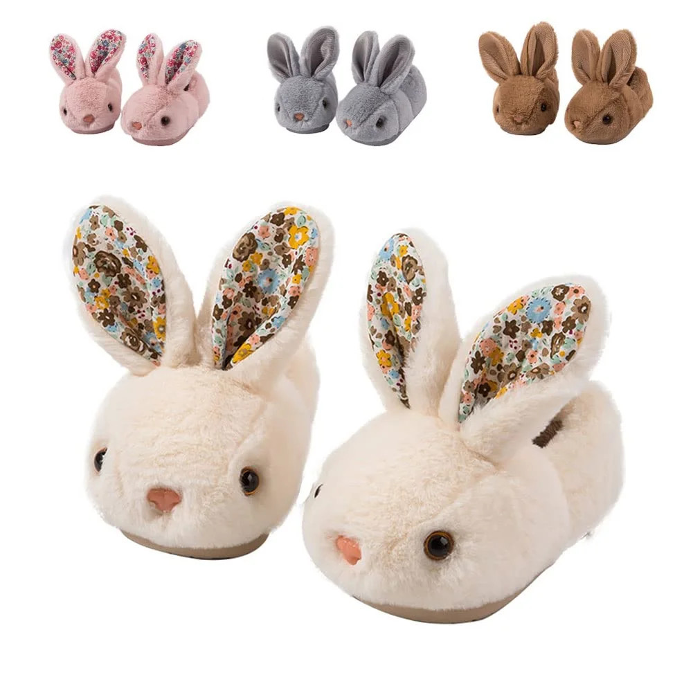 Sogetch Toddler Boys Girls Cute Bunny Slippers Kids Warm Fuzzy Bedroom House Shoes | Walmart (US)