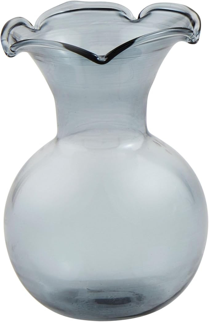 Mud Pie Mini Ruffle Vase, Blue, 4" x 3.25" | Amazon (US)