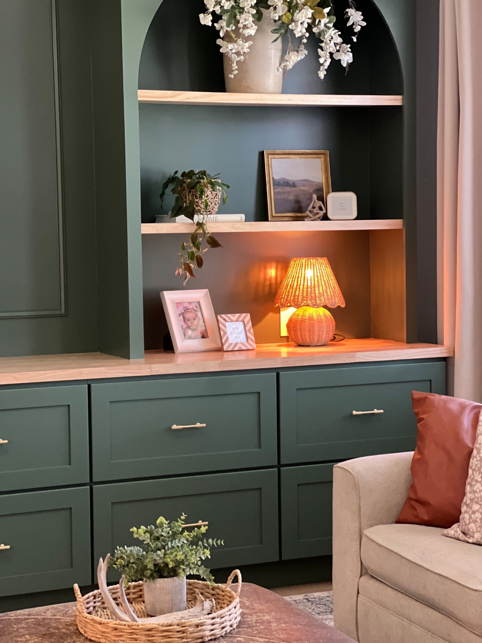 Table lamp with woven base and woven shade #targetfinds 