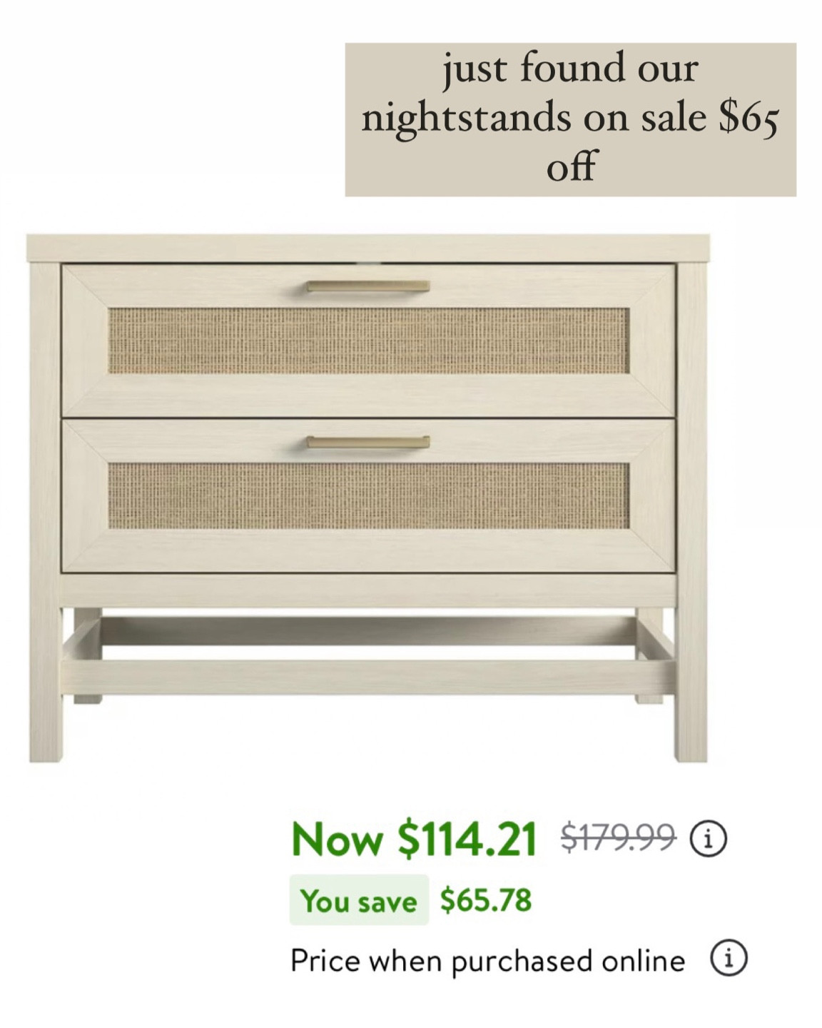 Just found our nightstands on sale for $65 off!! 

@walmarthomefinds #betterhomesandgarden 

#LTKhome #LTKsalealert