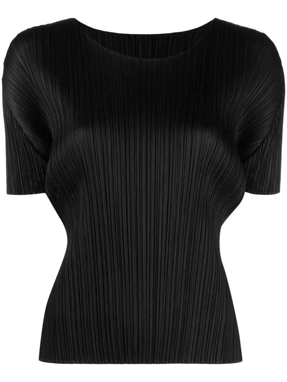 Pleats Please Issey Miyake round-neck Plissé T-shirt | Black | FARFETCH | Farfetch Global