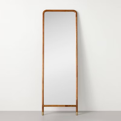 72"x24" Wood Floor Mirror with Brass Feet - Hearth & Hand™ with Magnolia | Target