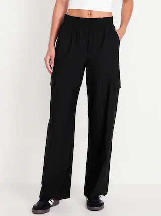 High-Waisted SleekTech Wide-Leg Cargo Pants | Old Navy (US)