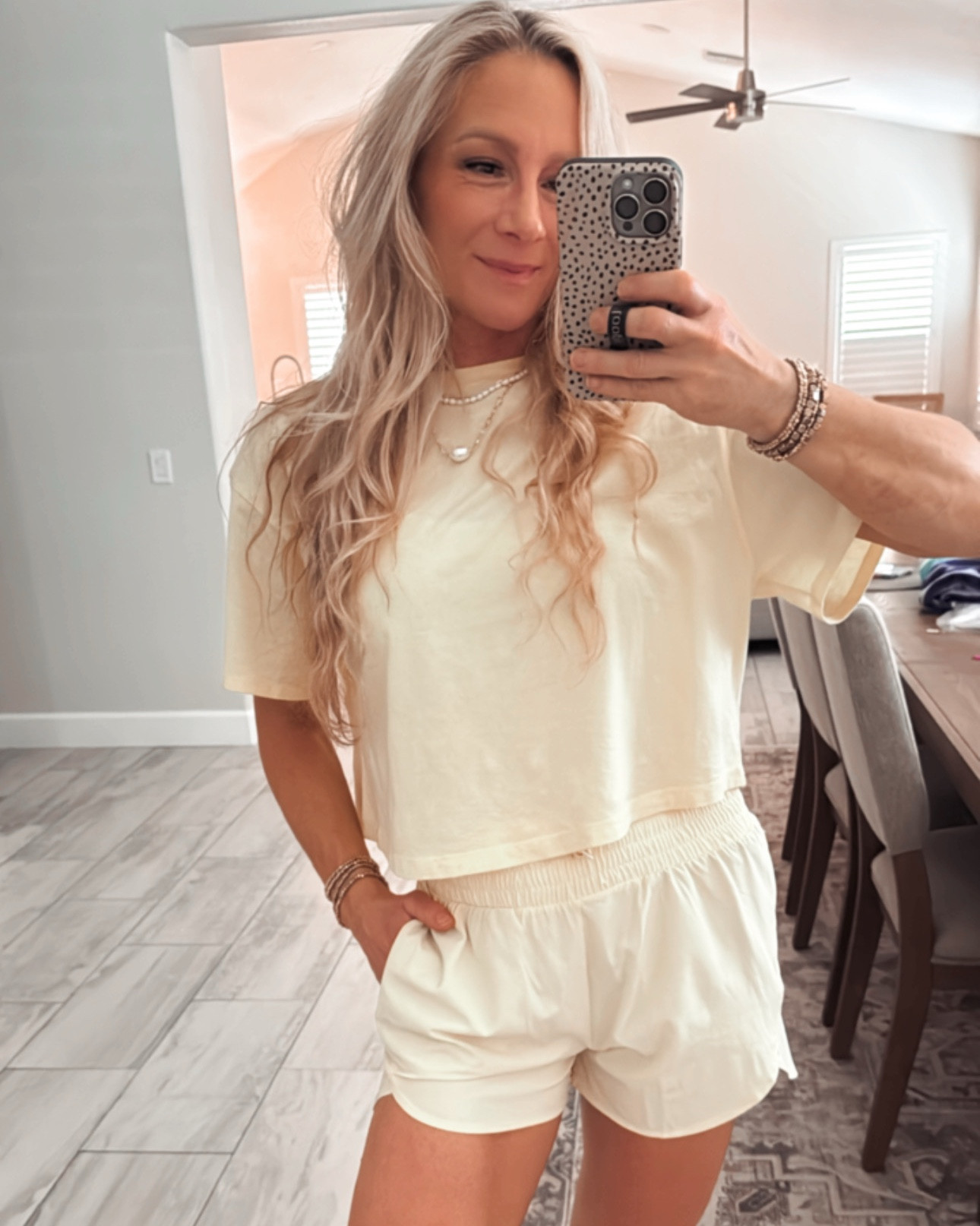 It’s brighter yellow than it appears in my pictures. The top fits a little big. I’m in a small in both top and shorts. I love the loose flowy fit of the top and the open back adds a fun vibe. 
Athletic wear athleisure yellow workout clothes Target open back workout top Joy lab open back Workout T shirt amusement park outfitt

#LTKFindsUnder50 #LTKFindsUnder100 #LTKActive