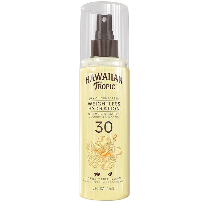 Hawaiian Tropic Weightless Hydration Dry Oil Sunscreen Mist SPF 30, 5oz | Sunscreen Oil, Dry Oil ... | Amazon (US)