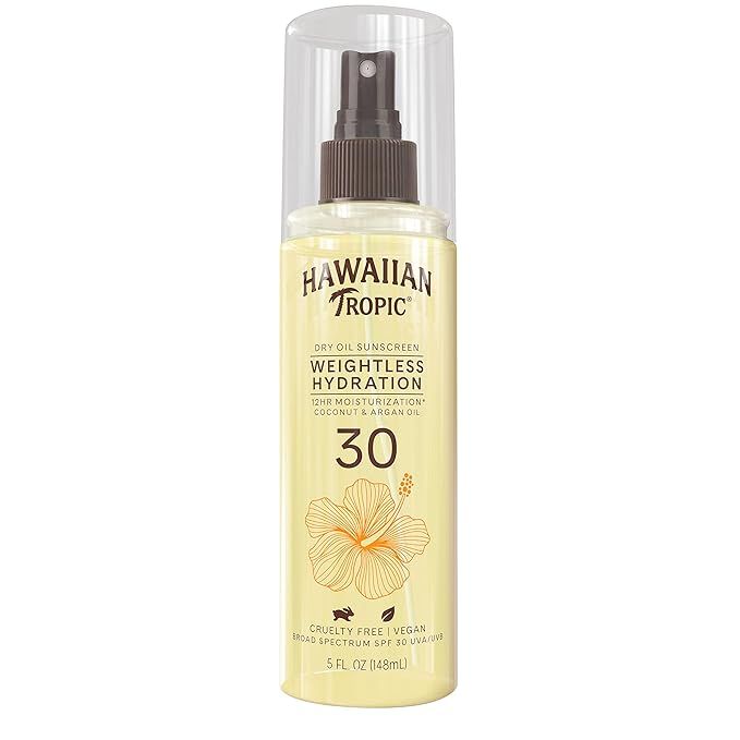 Hawaiian Tropic Weightless Hydration Dry Oil Sunscreen Mist SPF 30, 5oz | Sunscreen Oil, Dry Oil ... | Amazon (US)
