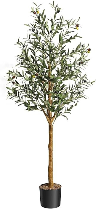 5FT Artificial Olive Tree, 150cm Large Tall Fake Plants, Artificial Olive Plants with Lifelike Le... | Amazon (UK)