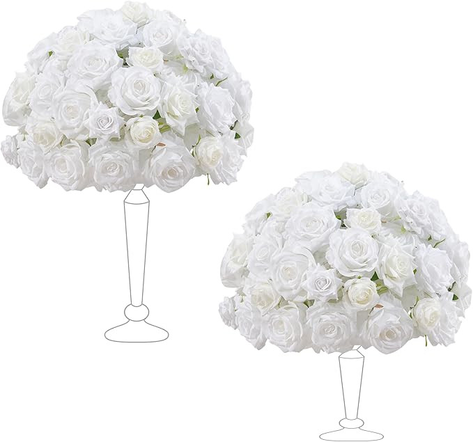 2pcs Large Artificial Flowers Centerpieces Decor for Tables Floral Arrangement Bouquet for Weddin... | Amazon (US)