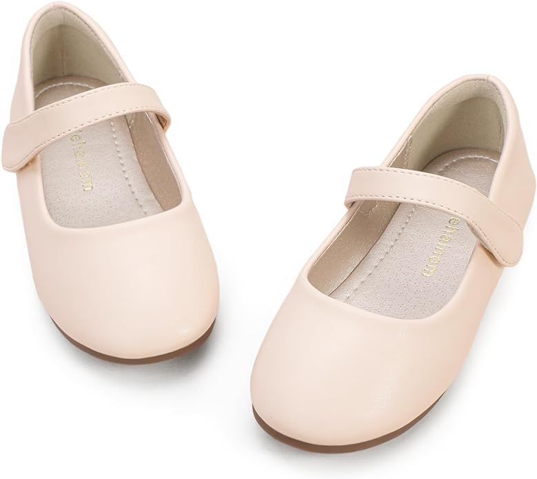 Hehainom Toddler Girls Flats Mary Jane Flower Girl Dress Shoes School Wedding Party Shoes | Amazon (US)