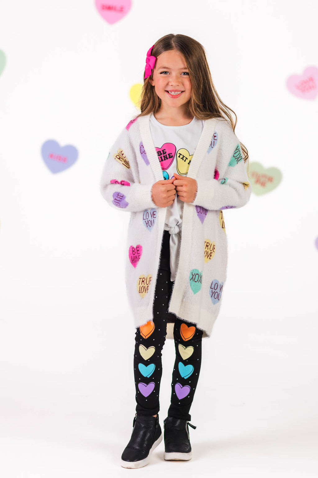 Rainbow Candy Hearts Legging Set | Sparkle In Pink