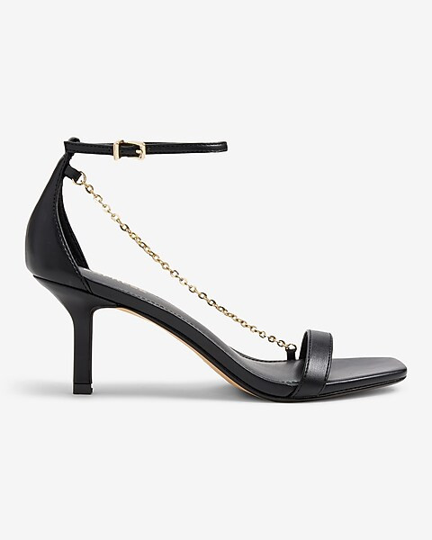 Chain Strap Mid Heeled Sandals | Express