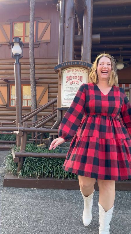 Looking for a cute casual red dress? I love this plaid dress as a fun winter option! 

#LTKVideo #LTKSeasonal #LTKmidsize