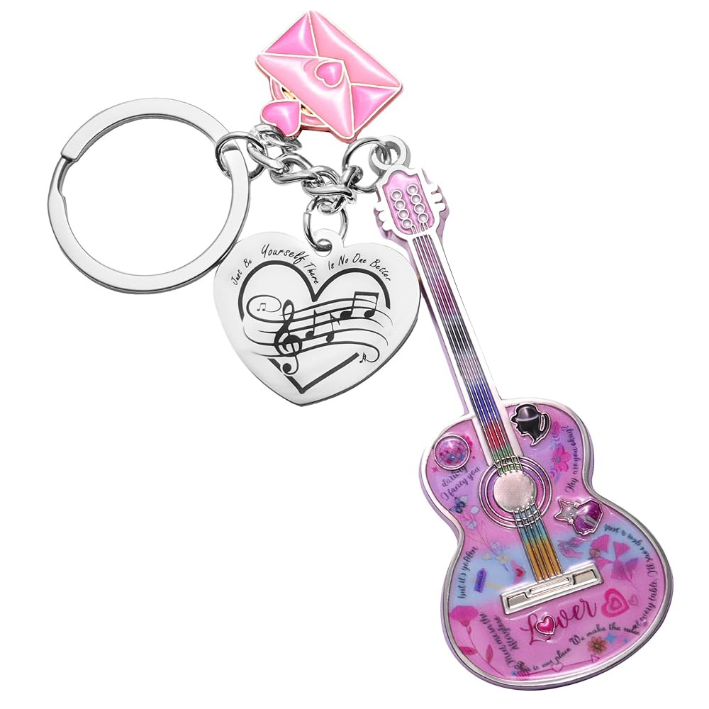 Birthday Gifts with Taylor Quotes Merch Pink Music Keychains Gift For Singer Fans Guitar Christmas Daughter Mom Women | Amazon (US)