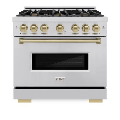 ZLINE Autograph Edition 36" Classic Gas Range w/ 6 Burners & Matte Black Accents | Perigold