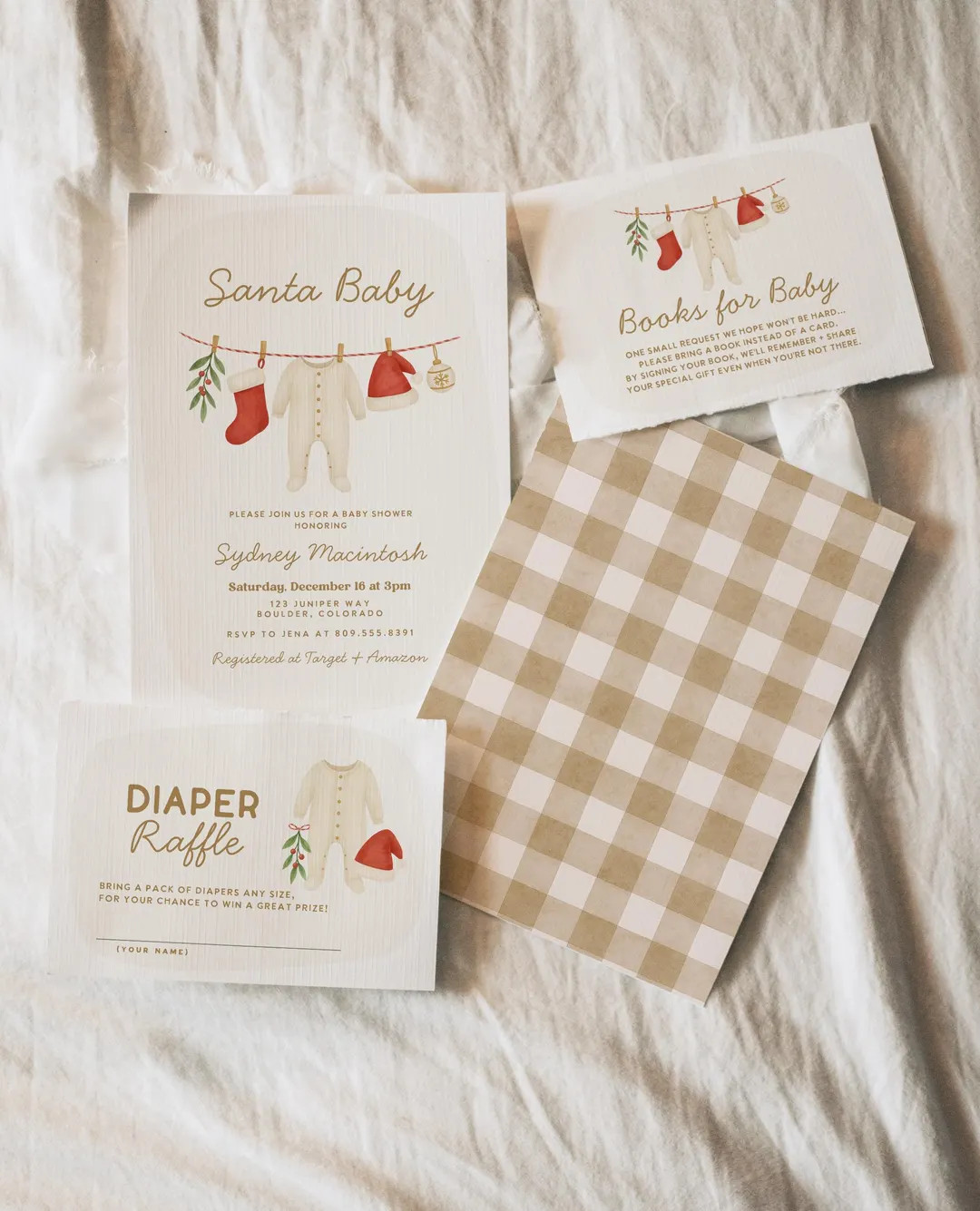 Santa Baby Christmas Baby Shower Bundle, Merry Christmas Baby Shower Invitation Template, Winter ... | Etsy (US)