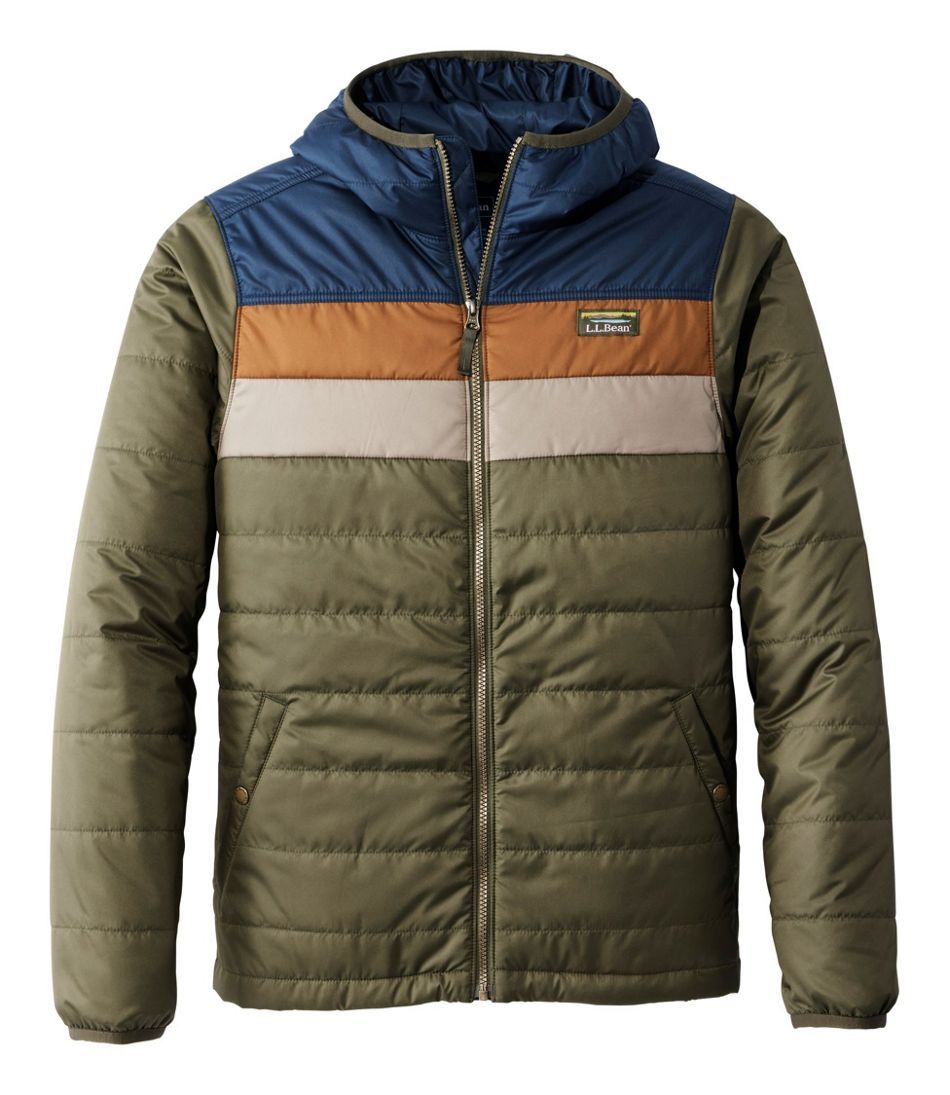Men's Mountain Classic Puffer Hooded Jacket, Colorblock | L.L. Bean