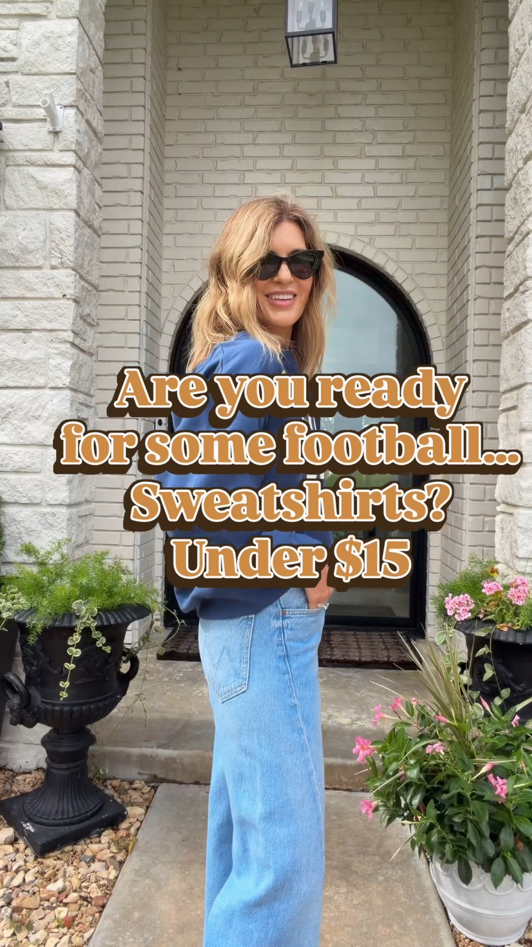 Love these affordable sporty themed sweatshirts. 4 color options in sizes XXS-4X. I sized up to a large for an oversized fit #walmartstyle

#LTKOver40 #LTKActive