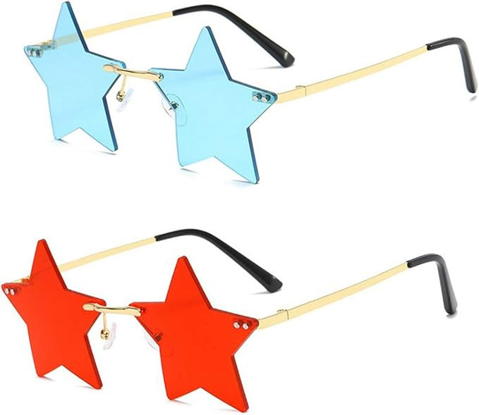 willochra Rimless Star shape Sunglasses Transparent Sun Glasses for women/men Party glasses Super... | Amazon (US)