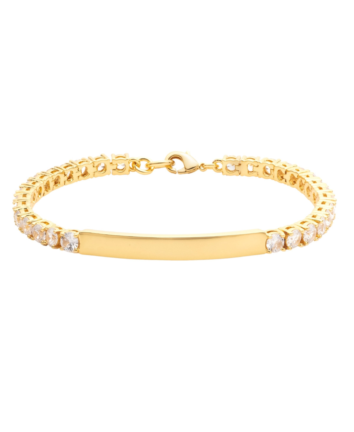 Bonheur Jewelry Anik Id Tennis Bracelet - 18 Karat Gold Plated Brass | Macy's