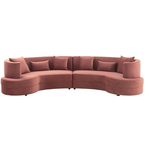 Majestic Blush Fabric Upholstered Sectional Sofa | Cymax