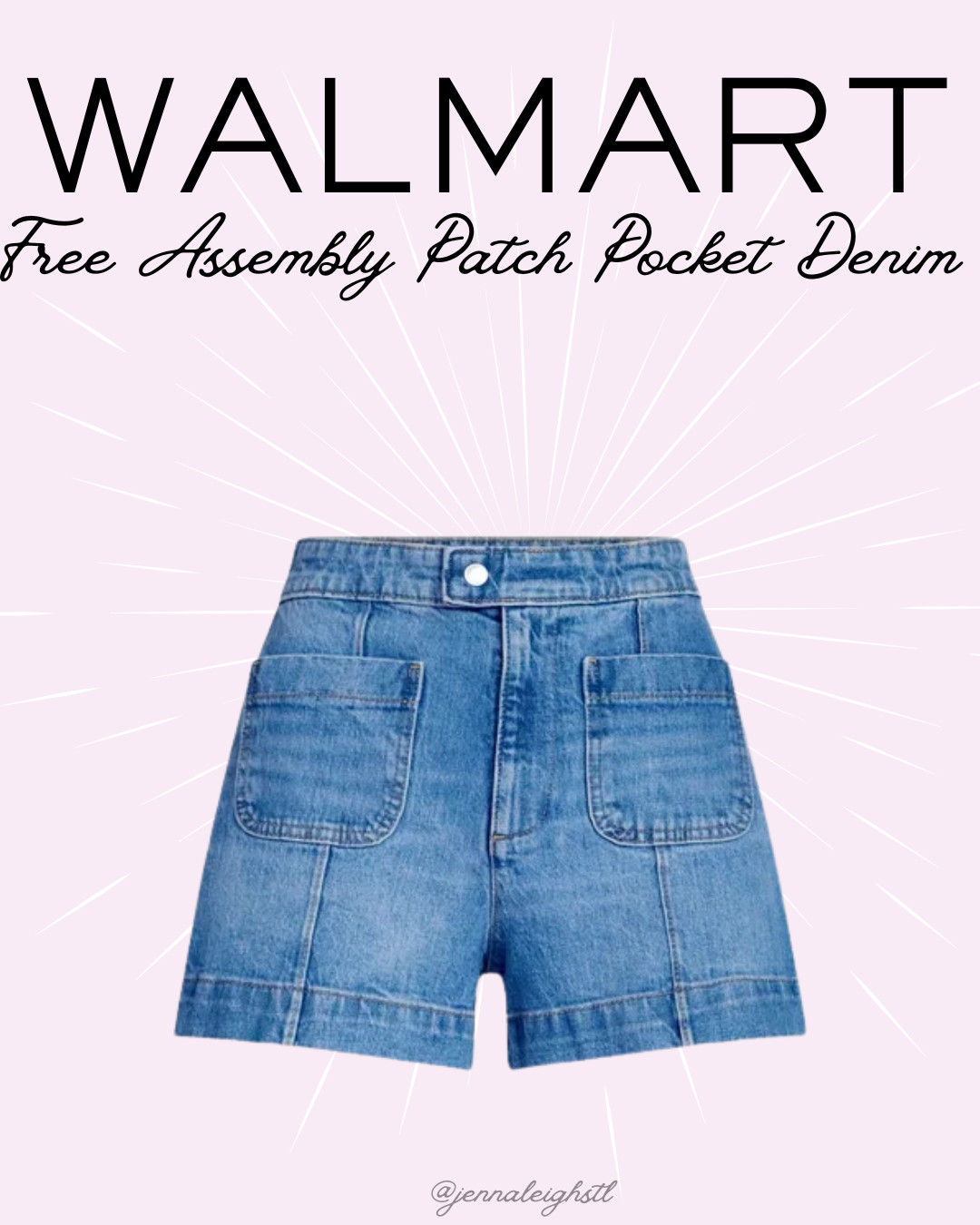 Such a great look for less. These Free Assembly patch pocket denim shorts from Walmart have that trendy designer-inspired style without the high price tag. The flattering fit and easy-to-style wash make them a staple for all your summer outfits. 

 #LTKootd #LTKSeasonal #LTKMidsize