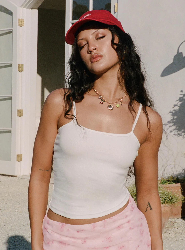 Baseline Rib Top White | Princess Polly AU