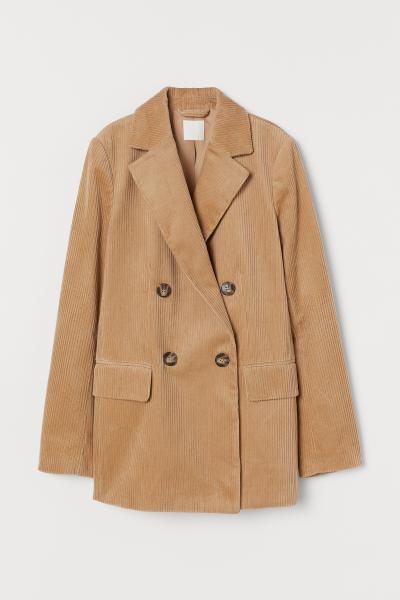 Corduroy jacket - Beige - Ladies | H&M GB | H&M (UK, MY, IN, SG, PH, TW, HK)