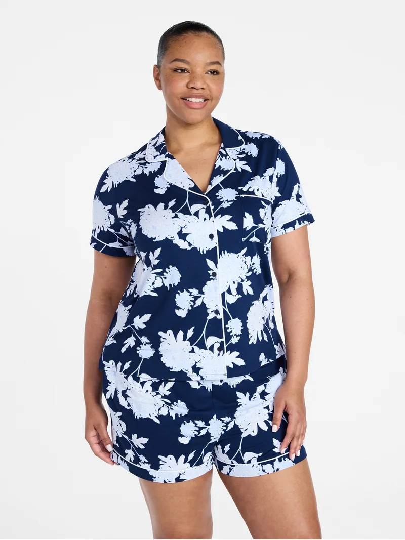 Best seller MINTREUS Lounge Sets for Women Knit Short Sleeve Tops and Long Pants Soft Comfy Pajam... | Walmart (US)