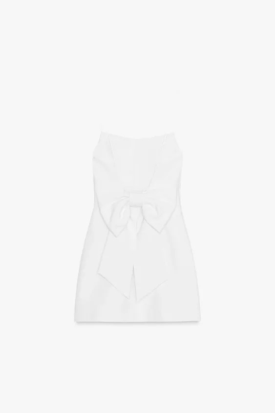 SHORT STRETCH DRESS WITH BOW | Zara UK