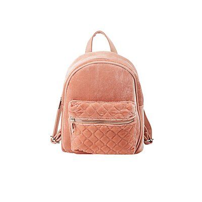 Velvet Quilted Mini Backpack | Charlotte Russe