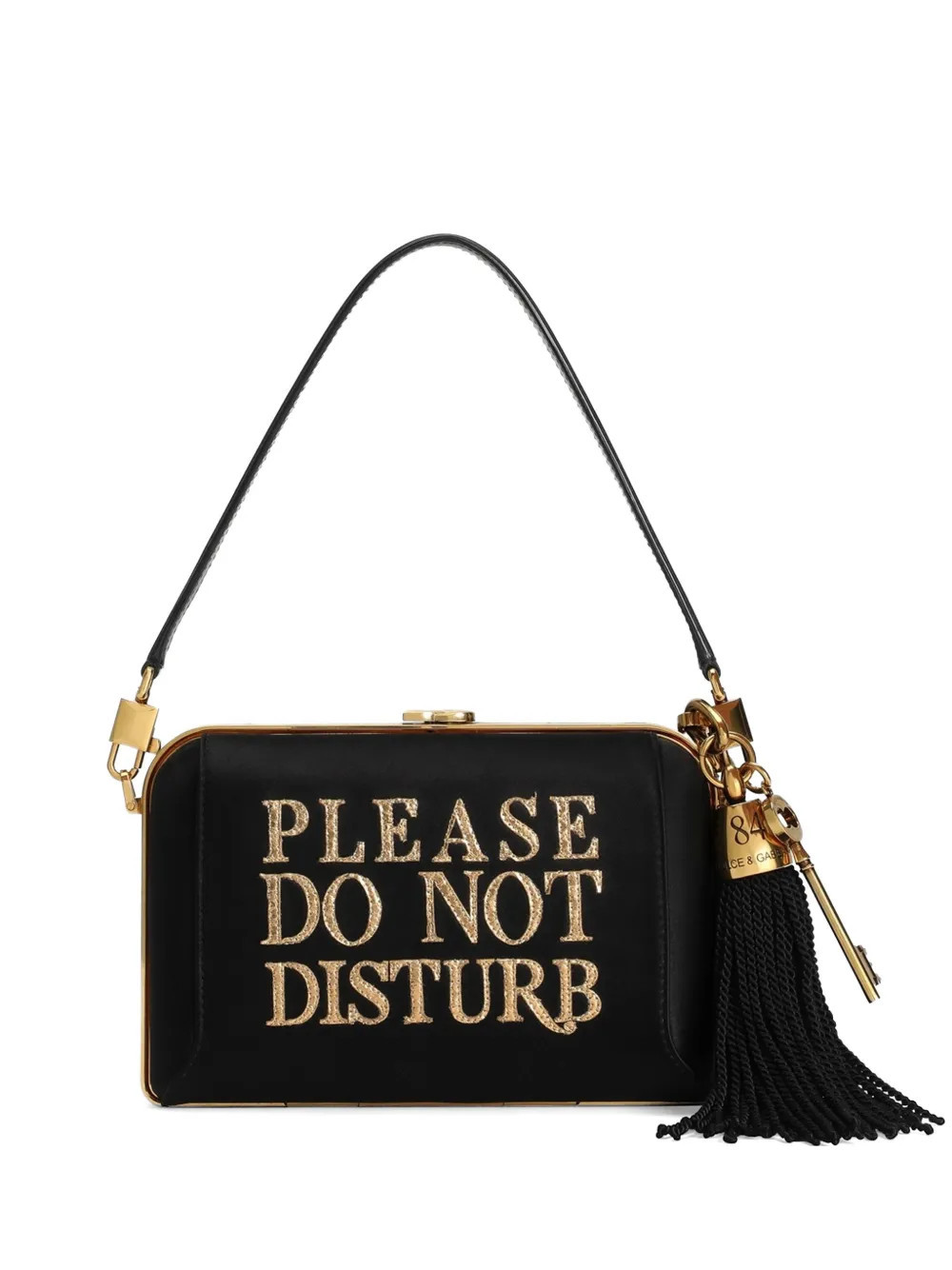 Dolce & Gabbana Dolce box satin and laminated ayers handbag - Black | Farfetch Global