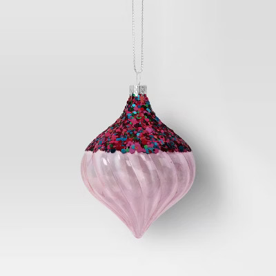 Christmas Swirl Onion Light Pink Ornament - Wondershop™ | Target
