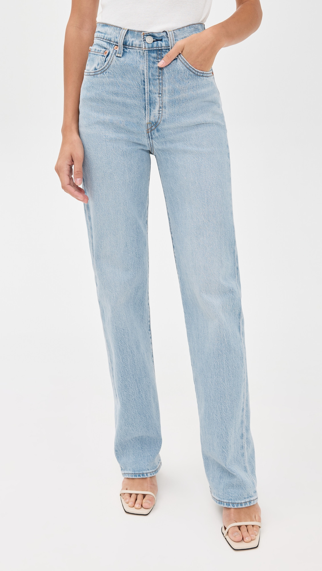 Levi's Ribcage Full Length Jeans Blasted Stone Clean 25 | Shopbop