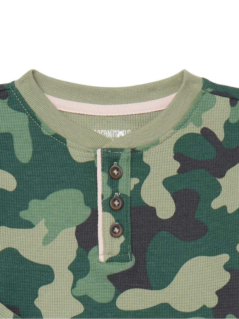 Garanimals Toddler Boys Waffle Henley Shirt with Long Sleeves, Sizes 18M-5T - Walmart.com | Walmart (US)