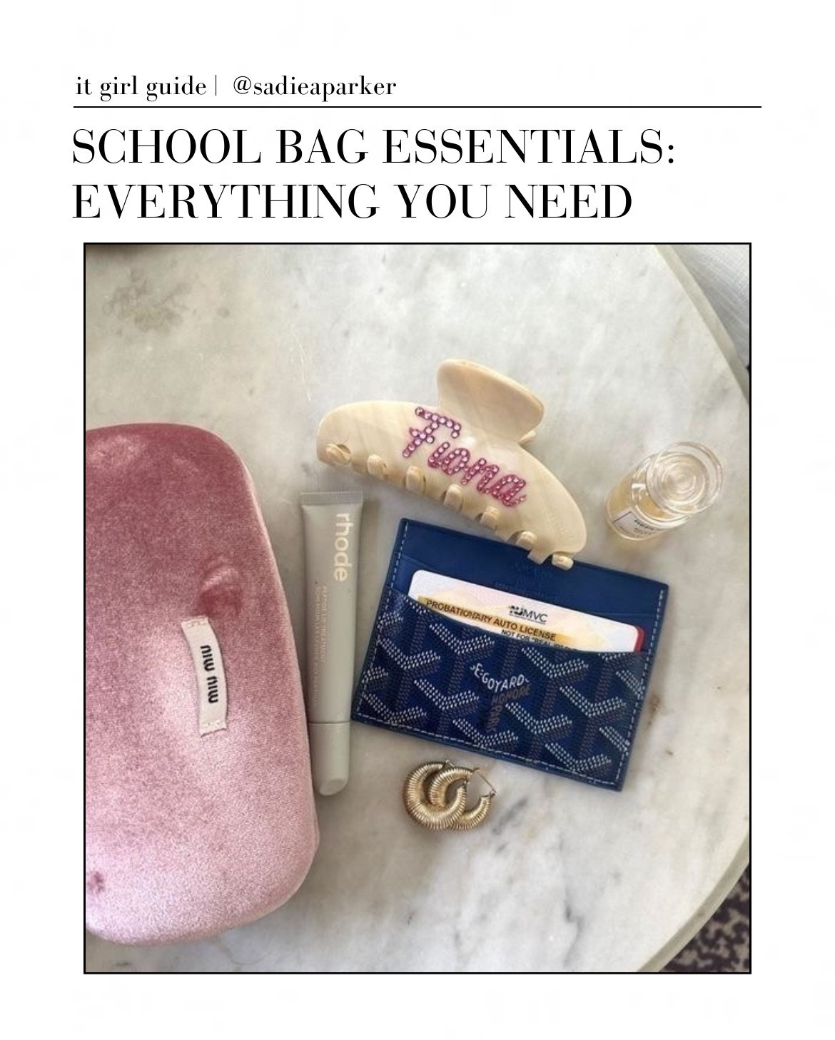 School Bag Essentials: Everything you need | Wallets, coin pouches, claw clips and hats




( School bag essentials , What’s in my bag , Handbag , Tote bag , School-bag , Back to school , College , Campus , Wallets , Wallet , Coin pouches , Coin pouch , Claw clip , Emi Jay claw clip , Lele Sadoughi claw clip , Longchamp coin purse , Coin purse , Hat , Polo Ralph Lauren hat , Alo hat )

#LTKU #LTKstyletip #LTKitbag