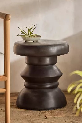 Curved Base Concrete Stool | Anthropologie (US)