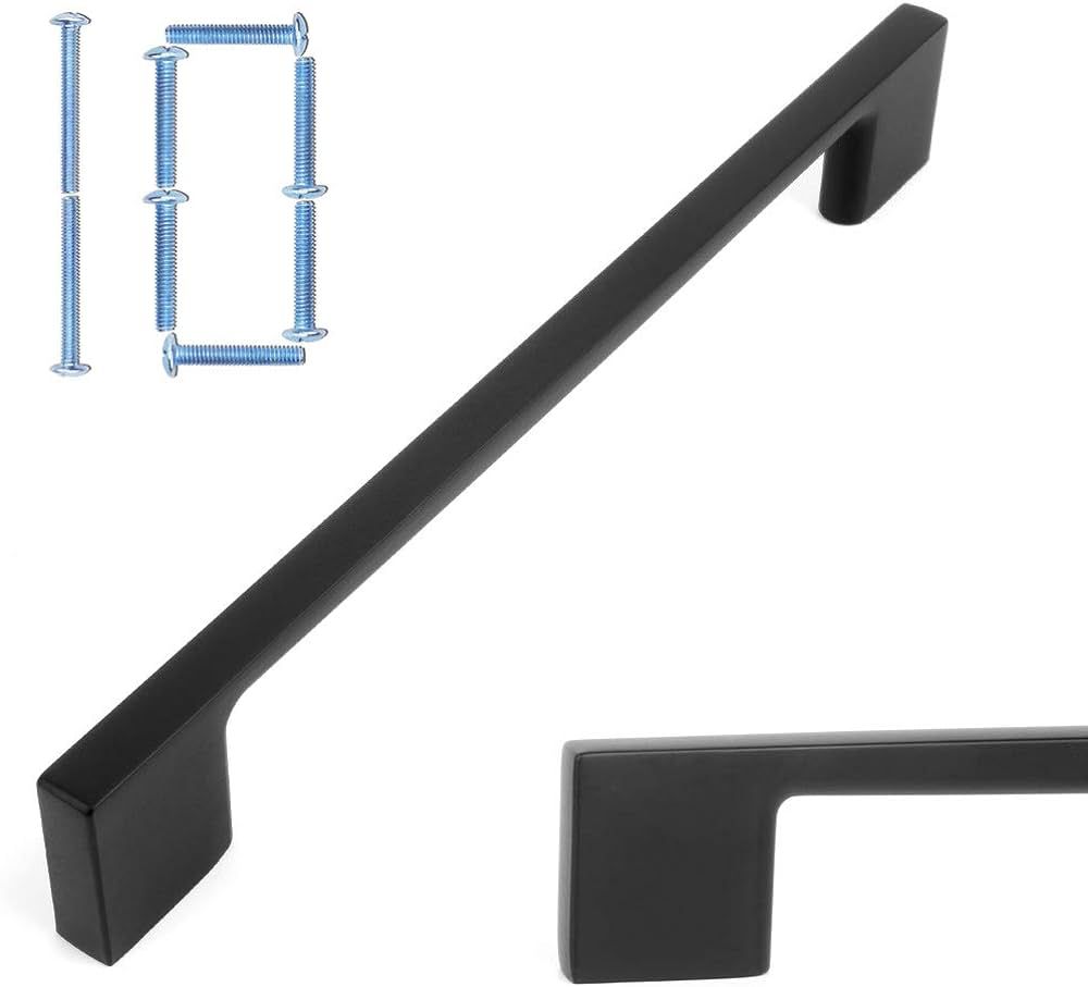 KOOFIZO Wide Foot Cabinet Bar Pull - Black Modern Solid Handle, 6.3 Inch/160mm Screw Spacing, 10-... | Amazon (US)