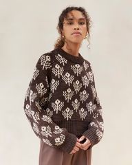 Patty Brown/Cream Intarsia Sweater | Loeffler Randall