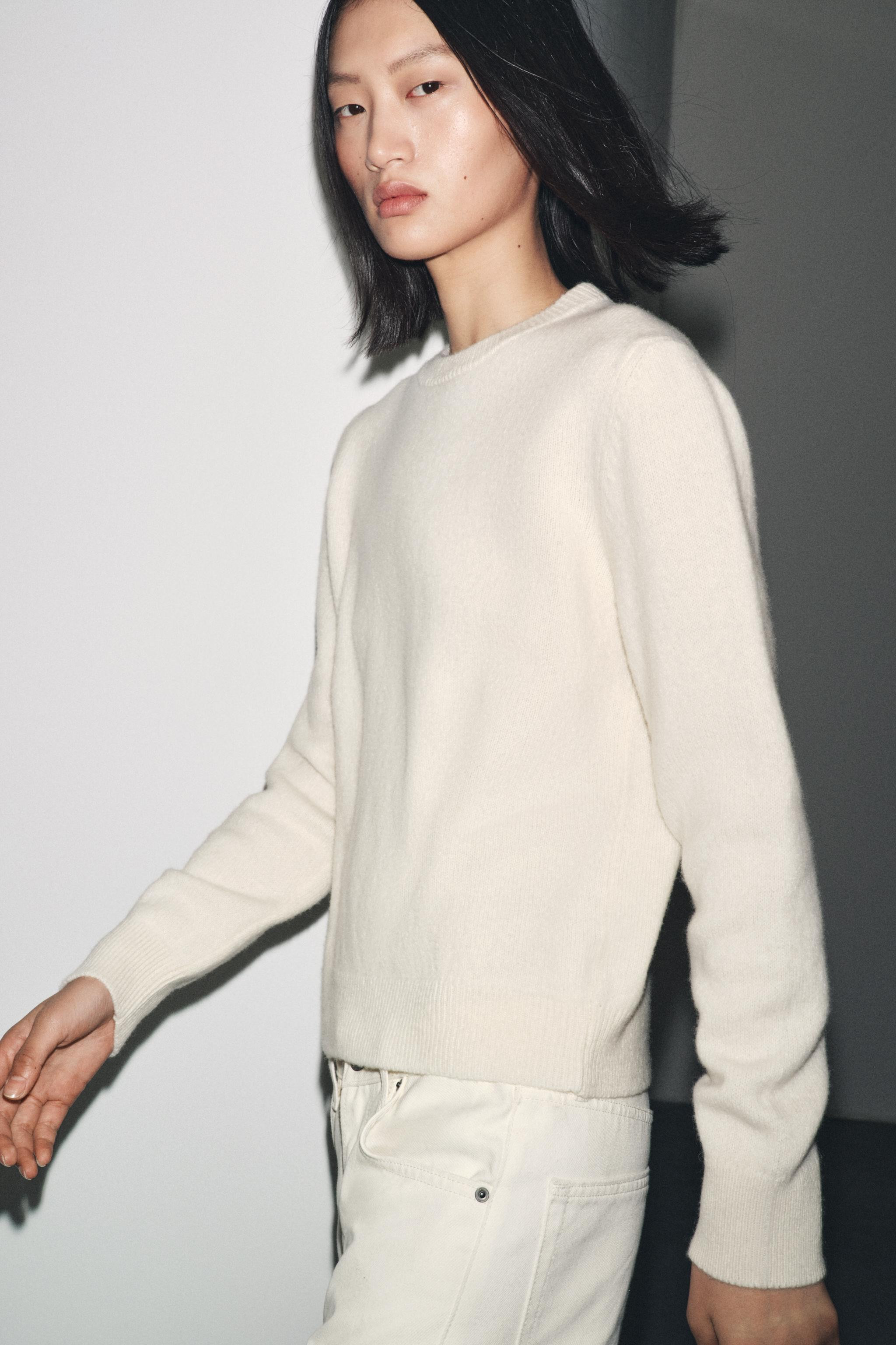BASIC CASHMERE AND WOOL SWEATER | Zara US
