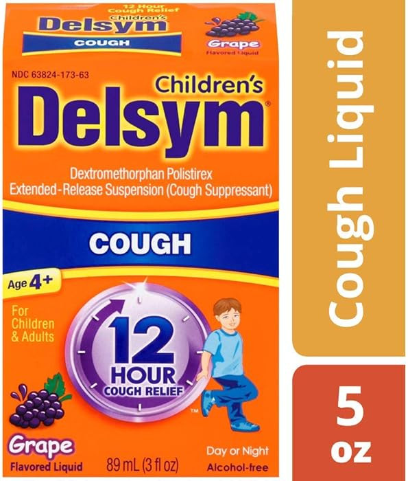Delsym Children's 12 Hour Cough Relief Liquid - Day or Night Cough Syrup and Kids Cough Medicine,... | Amazon (US)