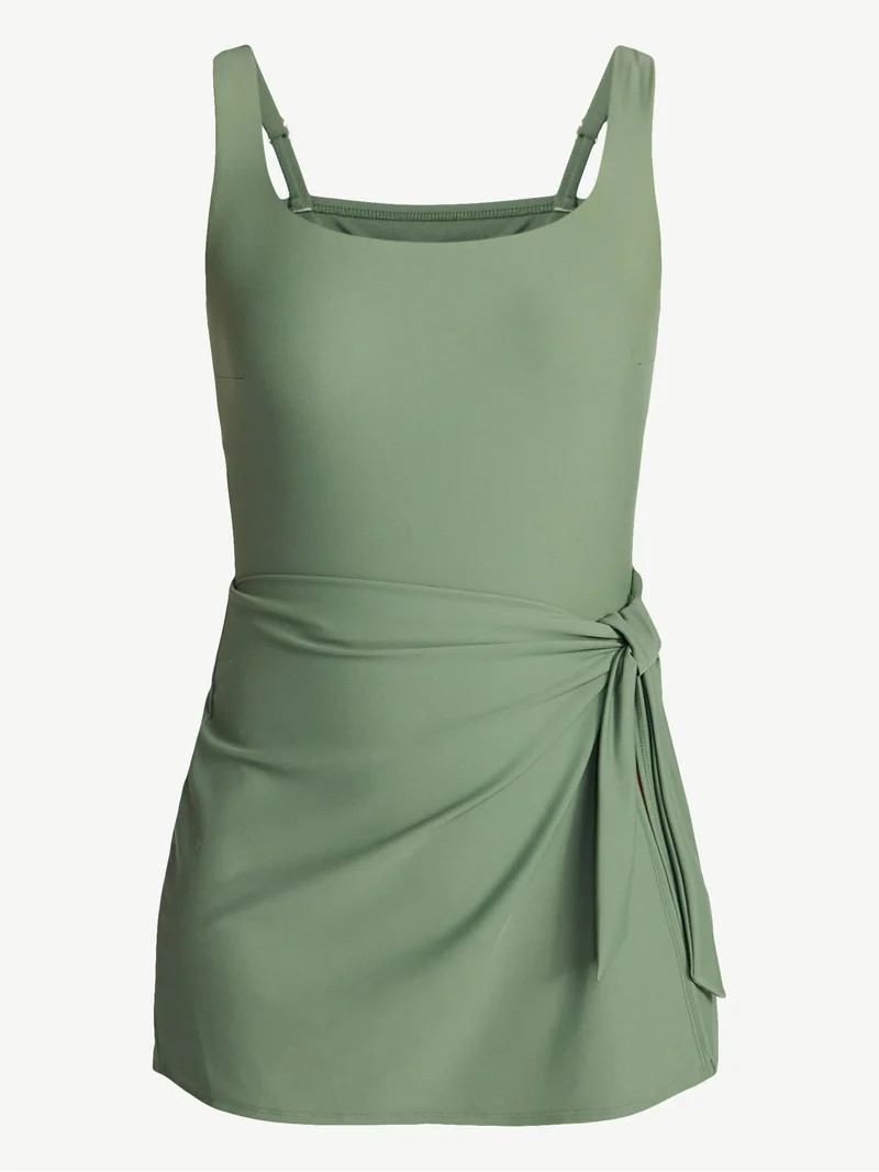 Time and Tru Women's and Women's Plus Size Wrap Swim Dress, Sizes XS-3X | Walmart (US)