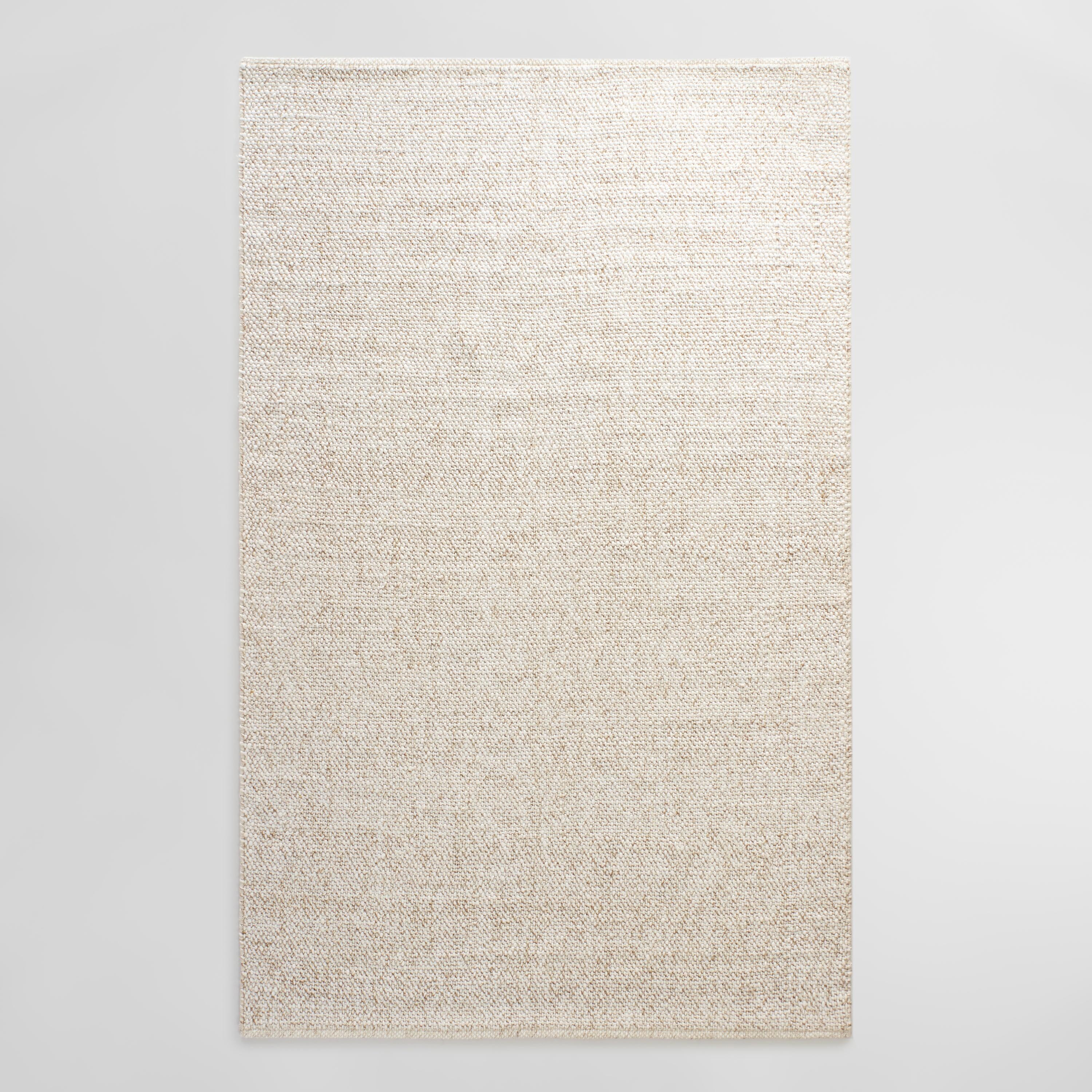 Ivory Tonal Sweater Wool Emilie Area Rug | World Market