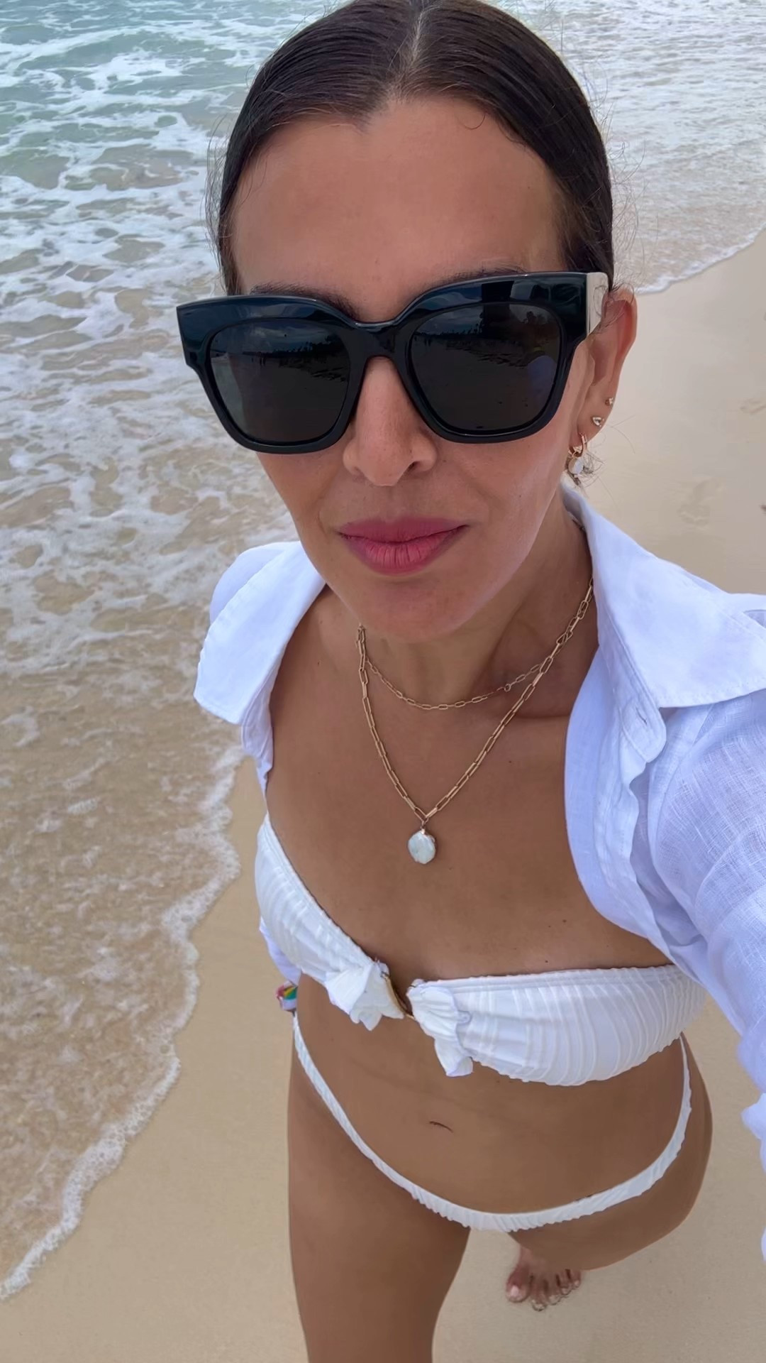 Size S in swimsuit. Size L in linen button down. 

#LTKFindsUnder100 #LTKSwim #LTKSeasonal